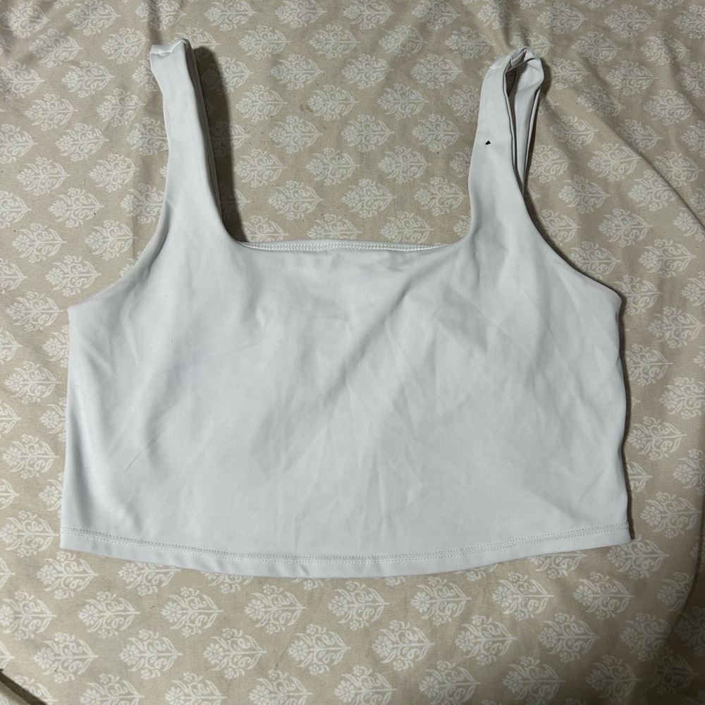 White Women's Longline Sports Bra